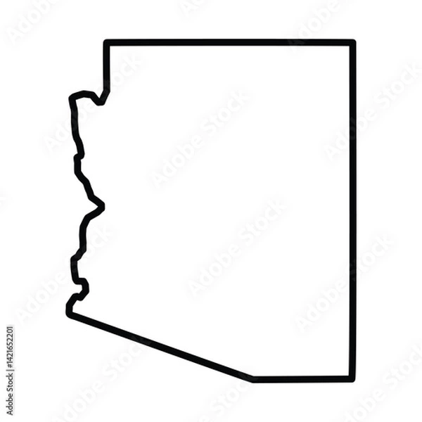 Fototapeta Arizona State Outline Vector Map