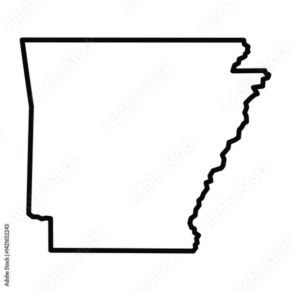 Fototapeta Arkansas State Outline Vector Map