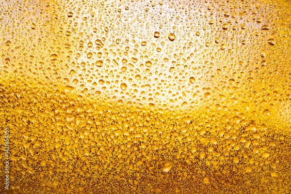 Fototapeta background texture for background bright orange, yellow, sunny color, peach color with shimmering elements and flowing drops on glass, beautiful bright background with overflows and gradient