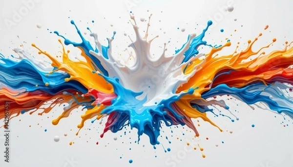 Obraz colorful splashes on white