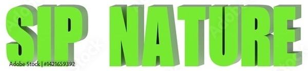 Fototapeta Sip Nature - 3d text , 3d render