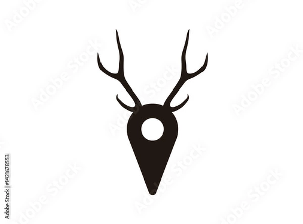 Obraz Map pointer deer vector icon
