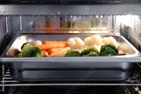 Obraz Stream vegetables and fish