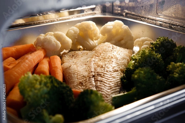 Obraz Stream vegetables and fish