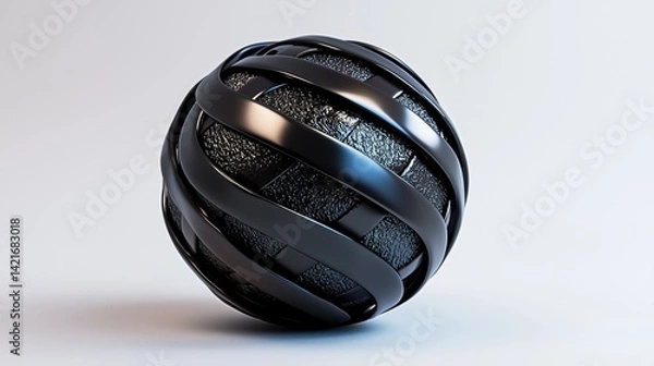 Obraz black ball on white background