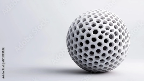 Obraz metal ball on a white background