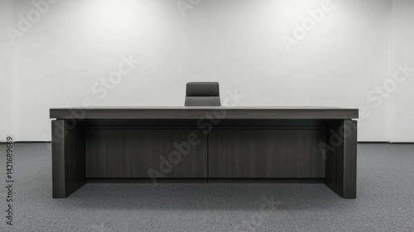 Obraz Empty modern office desk, neutral background. Possible use stock photo