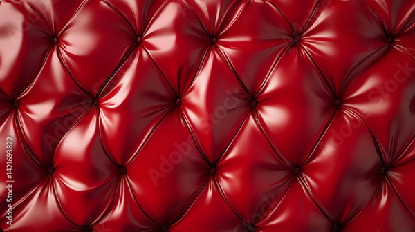 Obraz Stylized vibrant red inflatable silicone texture with a glossy, stretchy finish. Perfect for modern designs, abstract art, and creative backgrounds. High-quality, dynamic, and eye-catching