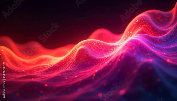 Obraz abstract neon wave colorful background