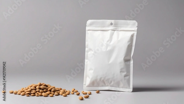 Fototapeta Empty Blank White Sachet Packet for Custom Packaging Solutions