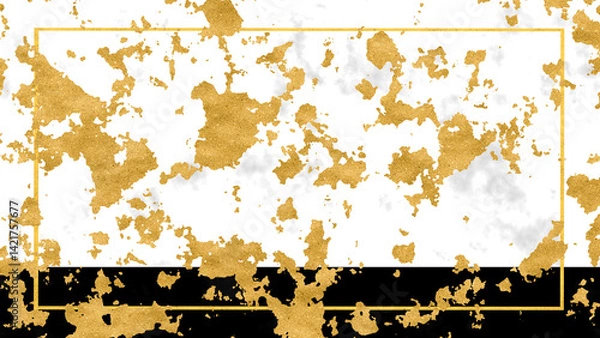 Obraz Elegant Gold and White Abstract Texture with Black Border Design