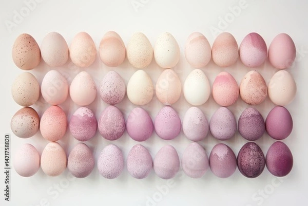 Fototapeta Vibrant Textured Egg Shell Color Wheel Array