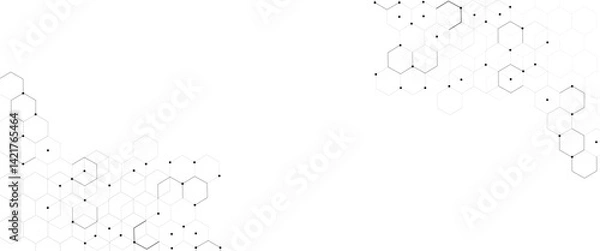 Fototapeta Vector hexagons pattern. Geometric abstract background with simple hexagonal elements. Medical, technology or science design