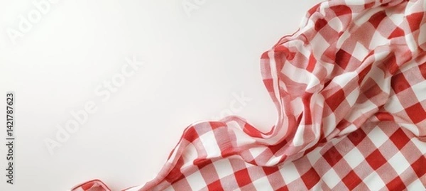 Obraz Red and white checkered fabric draped