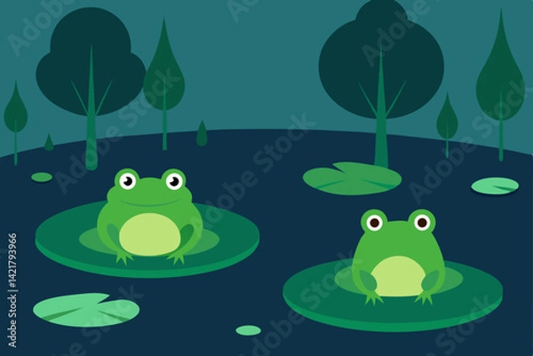 Obraz frog in the pond