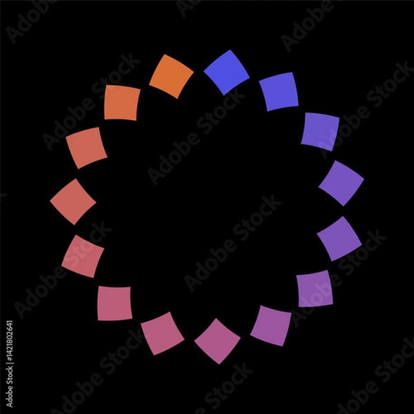 Fototapeta Colorful circle loader icon. Symbol of reload, refresh, loading, recycle and repeat. Interconnecting round arrow vector icon