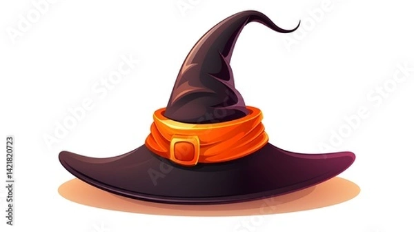 Obraz Witch Magic Hat Vector Silhouette Element for Witchcraft Designs