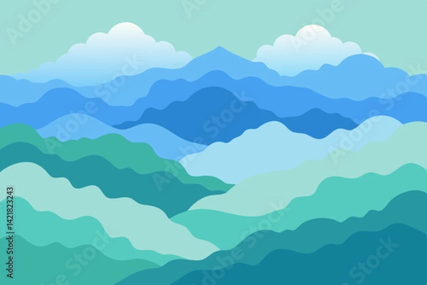 Obraz vector illustration of mountains landscape