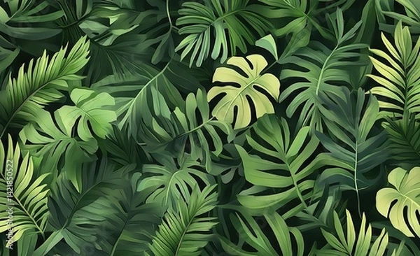 Obraz Tropical leaf pattern background