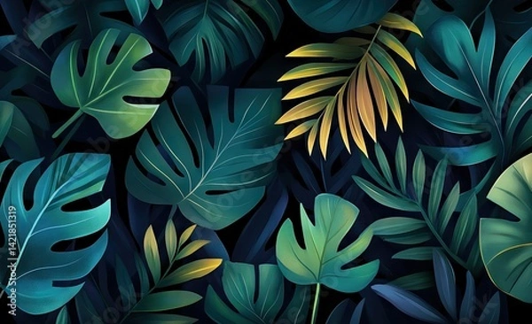 Obraz Tropical leaves pattern