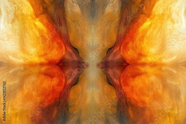 Obraz Abstract liquid art with warm colors