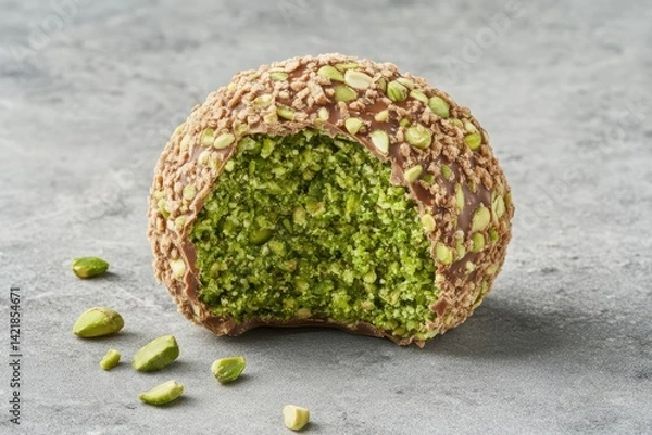 Obraz Pistachio Chocolate Ball with Bite