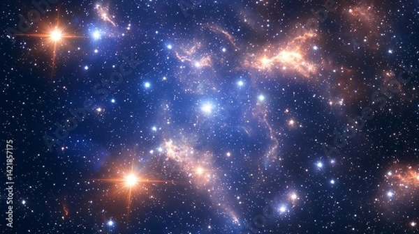 Obraz Stunning cluster of stars in the sky capturing the essence of cosmic hidden star systems and dramatic contrast in the universe