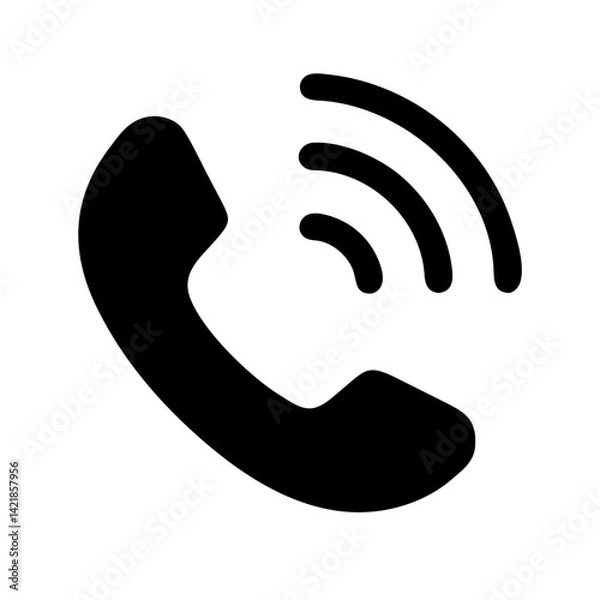 Fototapeta phone call icon on transparent background for apps and websites