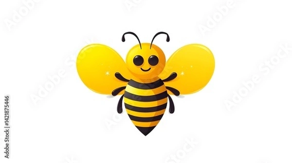 Fototapeta Professional Vector Illustration of Bee Flying in Heart Shaped Path for Designs