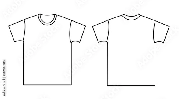 Fototapeta Blank t-shirt template. Front and back