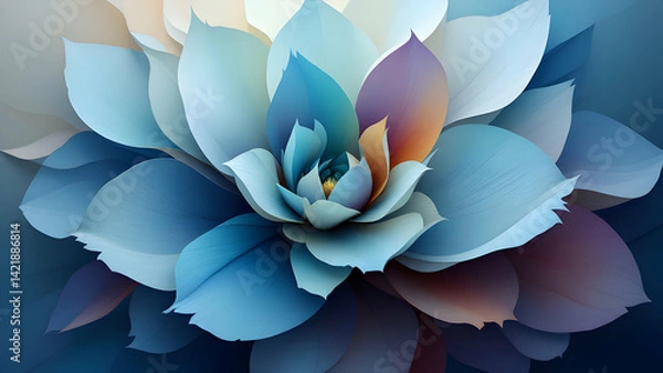 Fototapeta Abstract Pastel Flower: Layered Petals and Smooth Gradients.
Modern Floral Design: Soft Colors and Artistic Petals.
Serene Flower Art: Gradient Petals on Dark Background.

