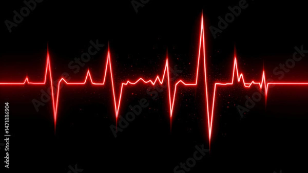 Fototapeta Red Neon Heartbeat: Dynamic ECG Line on Black Background.
Glowing Red Heart Rhythm: Intense Neon Medical Trace.
Dramatic Neon Heartbeat: Vibrant Red ECG Line.

