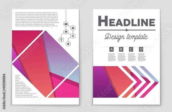 Fototapeta Abstract vector layout background set. For art template design, list, front page, mockup brochure theme style, banner, idea, cover, booklet, print, flyer, book, blank, card, ad, sign, sheet,, a4.