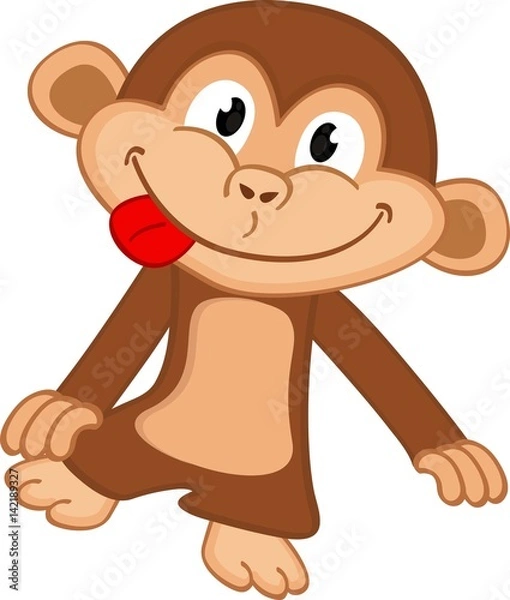 Obraz Cute baby monkey hanging