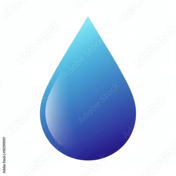 Fototapeta Clean Modern Gradient Water Drop Icon Flat Vector Illustration Design