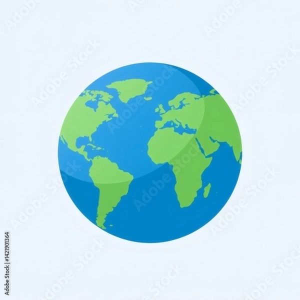 Obraz Minimal Earth Globe Illustration Flat Vector Design