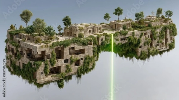 Obraz Floating, overgrown city