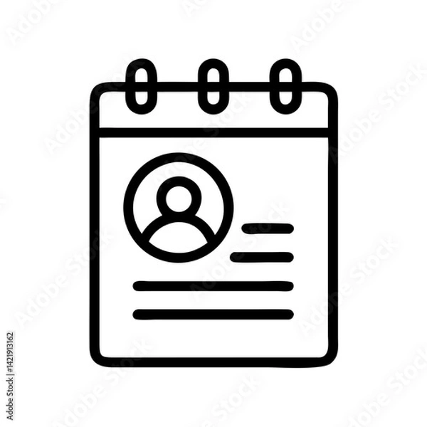 Fototapeta Notepad with User Icon Representing Assigned Task and Personal Responsibility