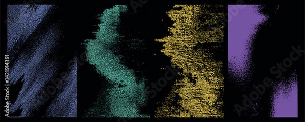 Fototapeta Colorful Grunge Texture Set with Noise Effect for Abstract Background and Overlay Design