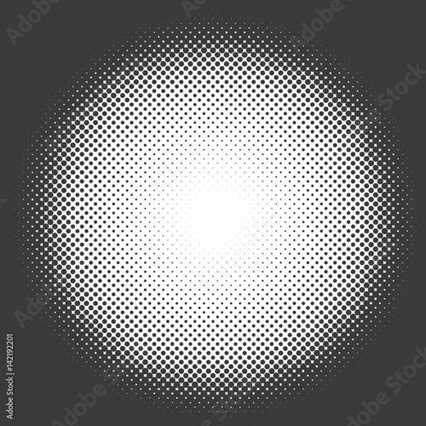 Obraz Black and white halftone circle vector template.