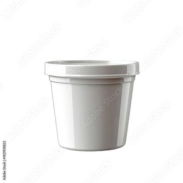 Fototapeta Yogurt container isolated on transparent background.