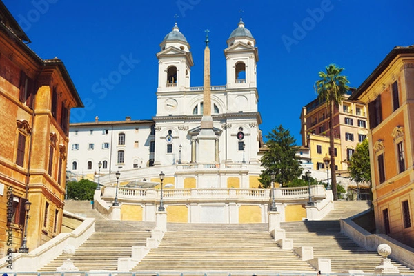 Obraz Kościół Trinita dei Monti na Schodach Hiszpańskich (Piazza di Spagna), Rzym, Włochy
