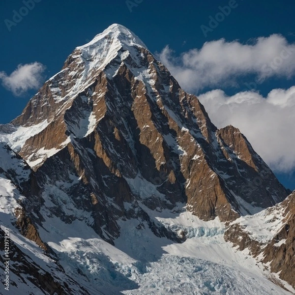 Fototapeta The raw, vertical beauty of K2’s north face, carved by centuries of wind and time, rising like a fortress from the Karakoram.
