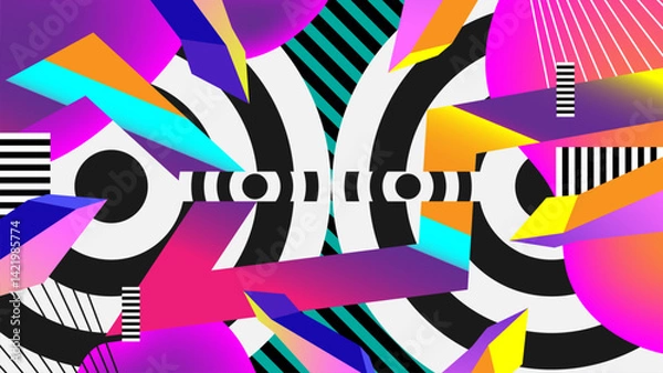 Fototapeta Abstract colorful optical illusion geometric patterns