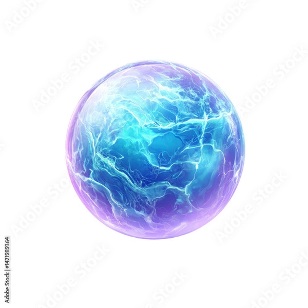 Obraz Glowing Energy Orb Abstract Blue and Purple Light Sphere