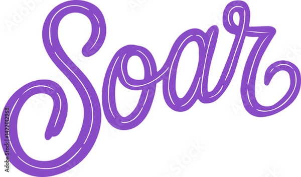 Fototapeta Soar Purple Handwritten Typography.