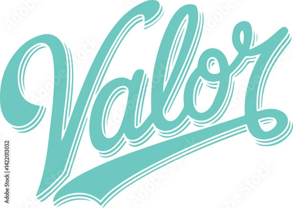 Fototapeta Valor - Handwritten Teal Script.