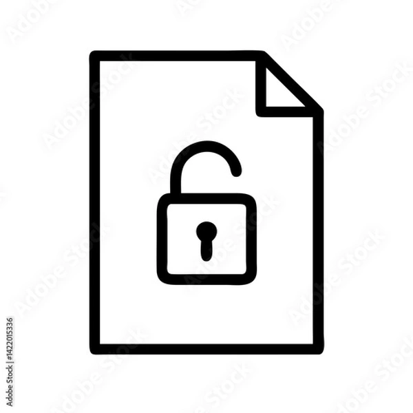 Fototapeta secure document lock vector flat icon for privacy apps and websites
