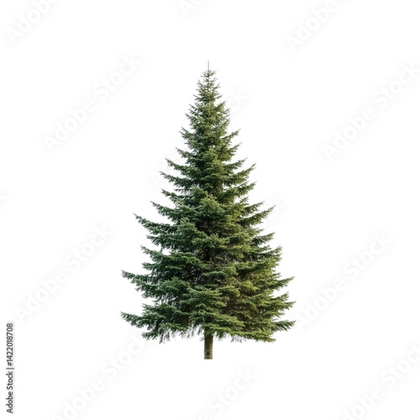 Fototapeta Majestic Evergreen Fir Tree Isolated on Transparent Background
