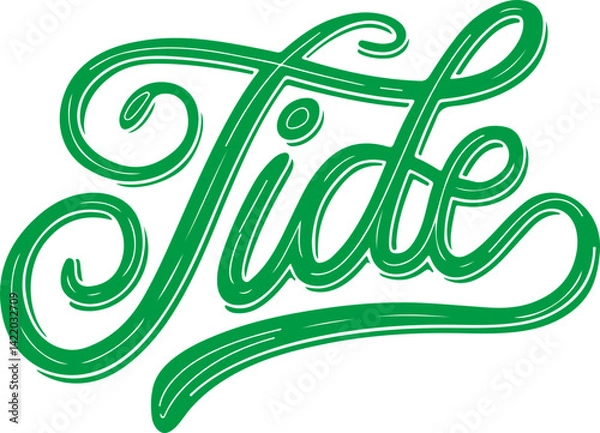 Fototapeta Green Tide Hand Lettering.